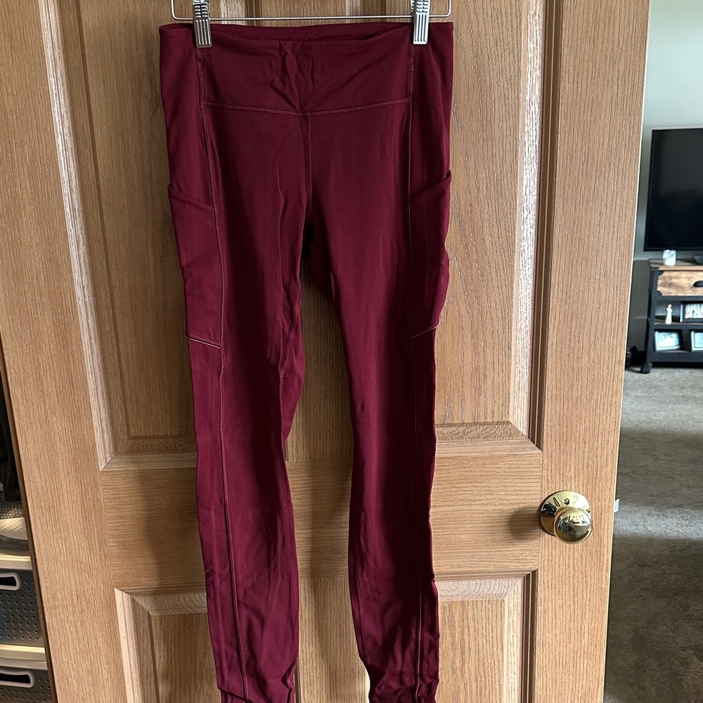 Speed Up Mid-Rise Black Performance Leggings  28” with pockets
